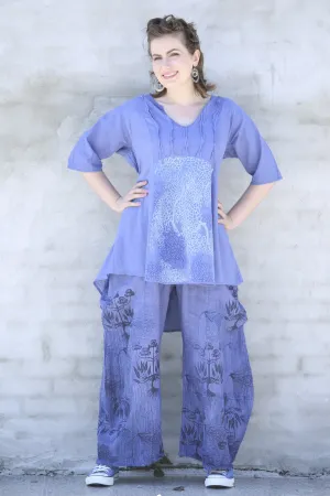 2244-Dawn Clouds Lawn Tunic-Deep Periwinkle-P