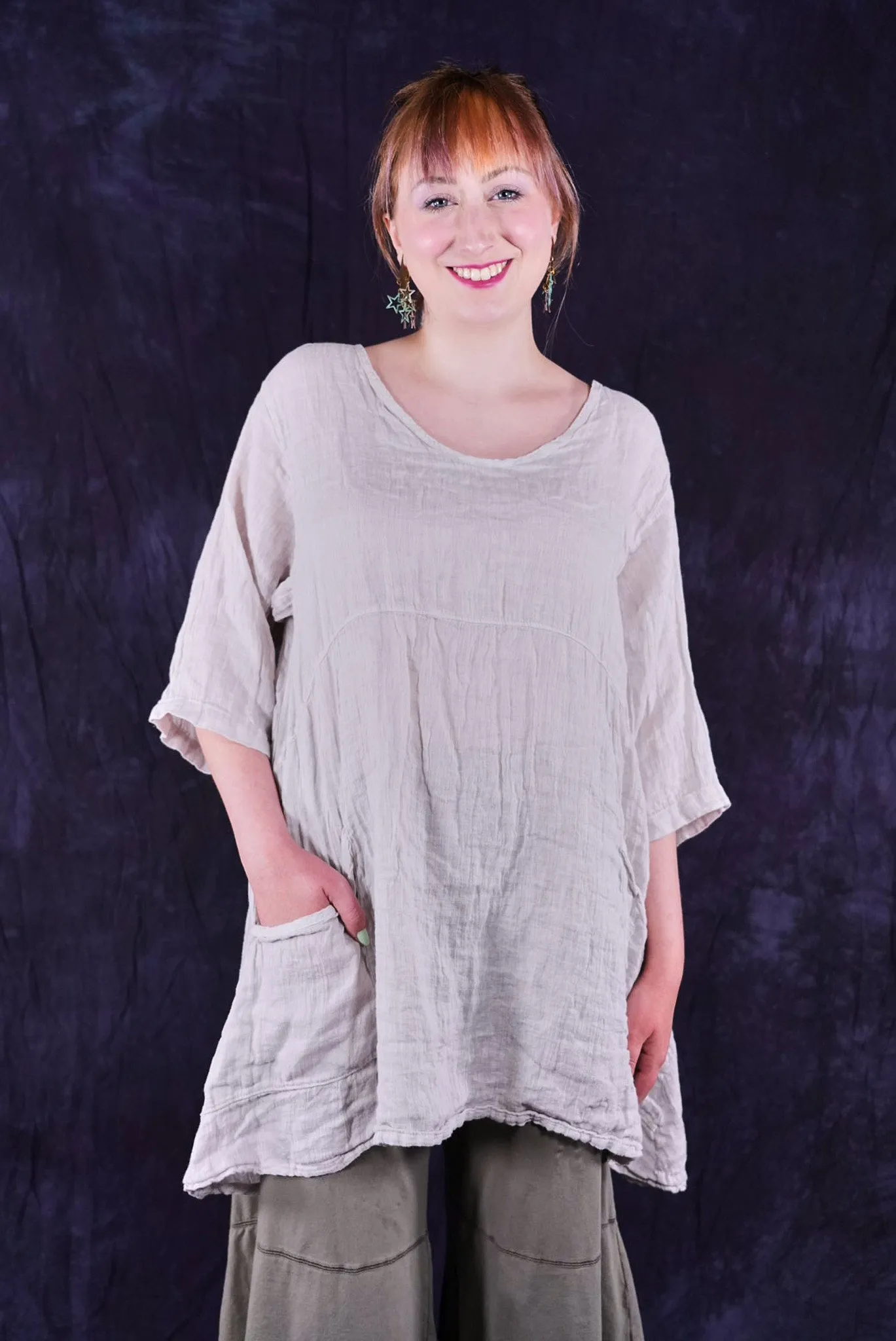 2315 Linen Zen Tunic Rice Paper
