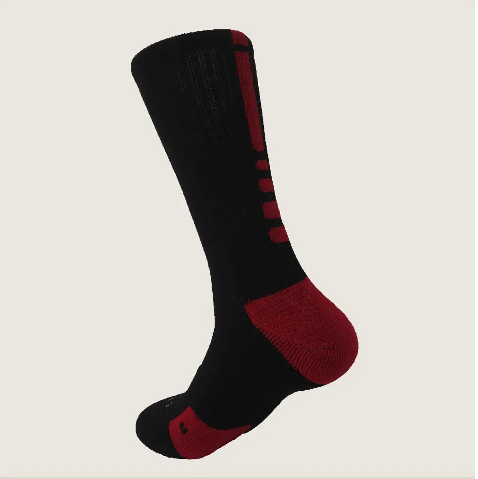 2pcs=1pair Socks USA Professional Elite Basketball Terry Long Knee Athletic Sport Men Fashion Compression Thermal Winter wholesales