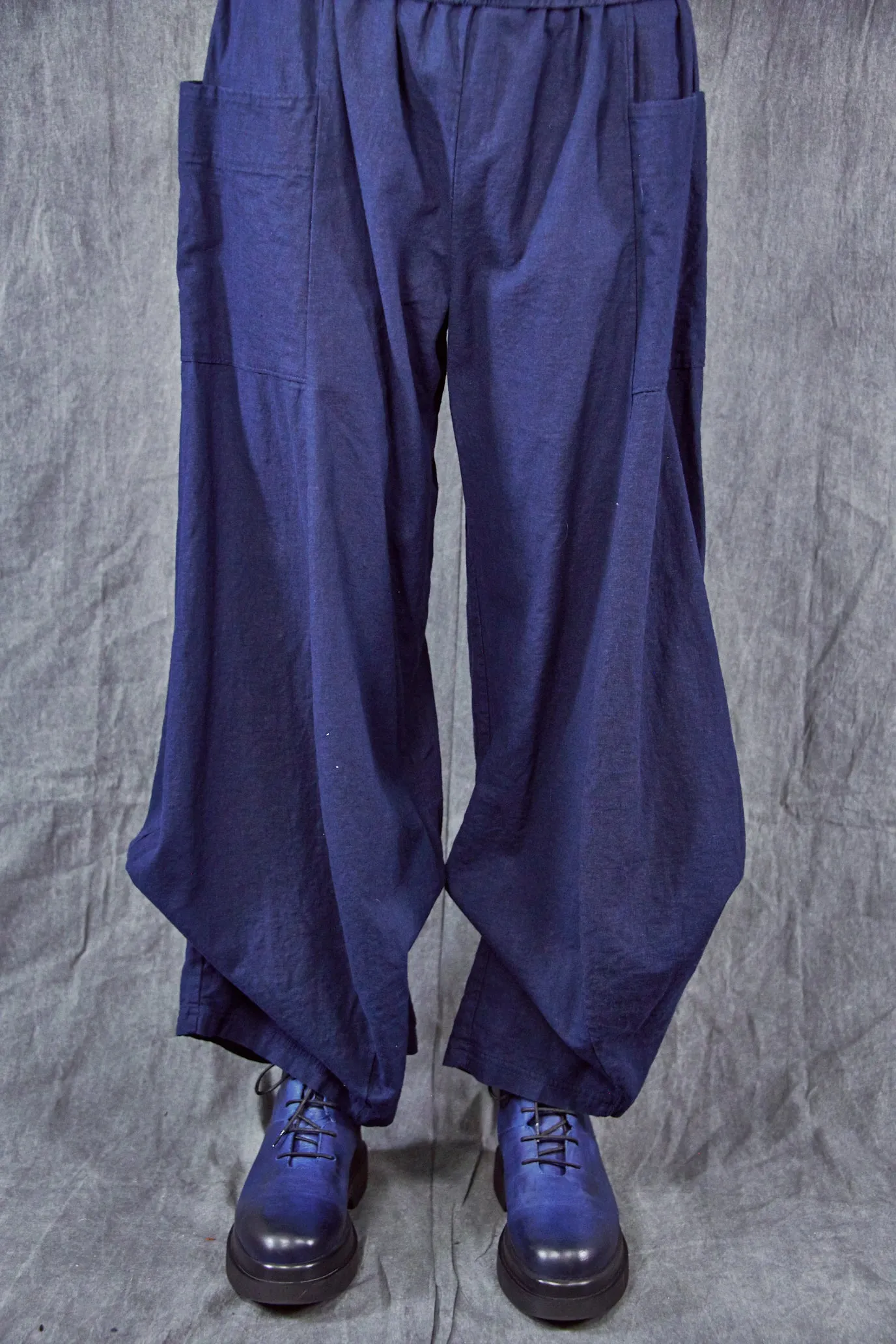 3243 Linen Billow Pant-Navy-U