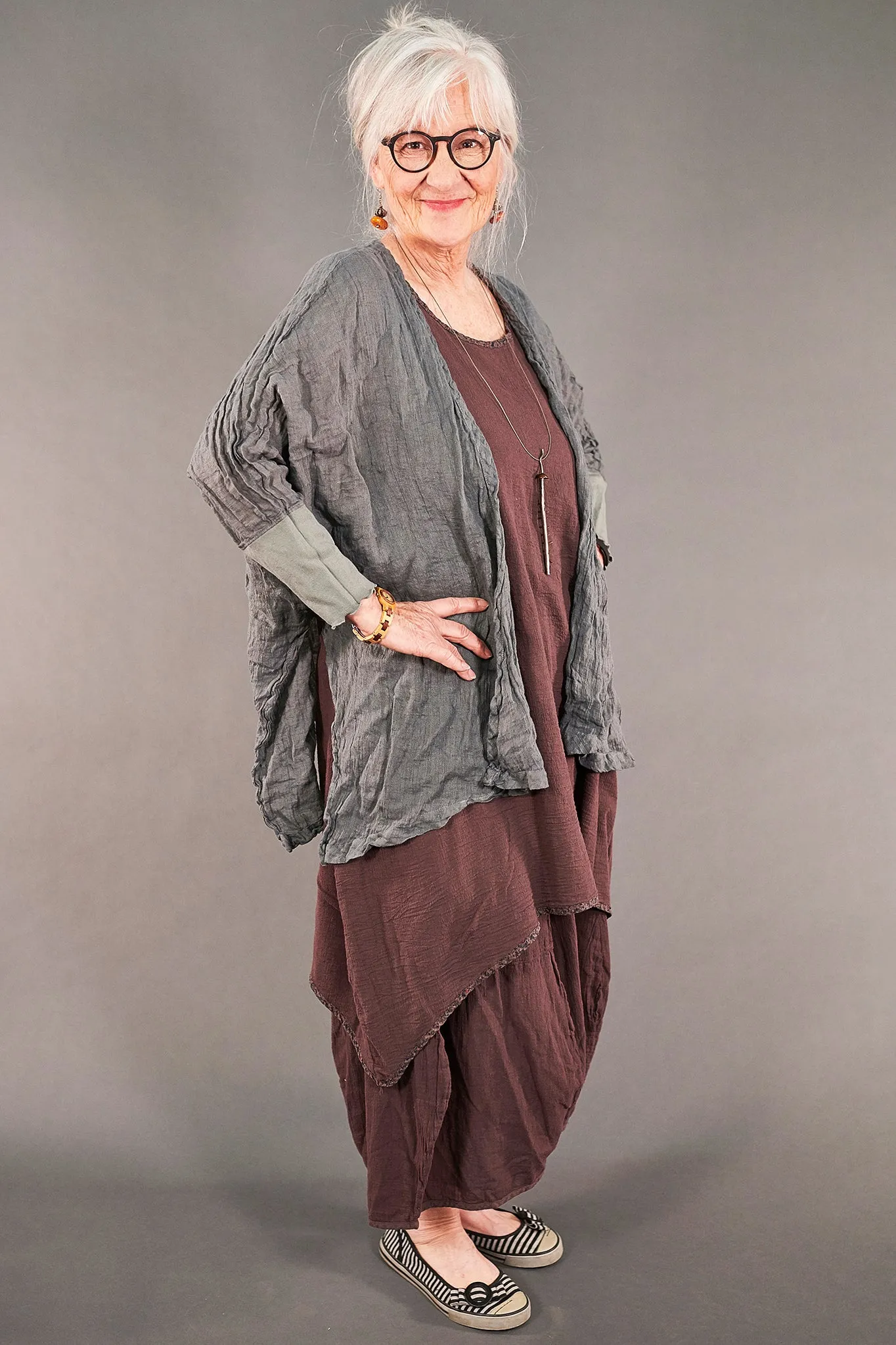 5253 Linen Crinkle Swing Cardi-Moonwater-U