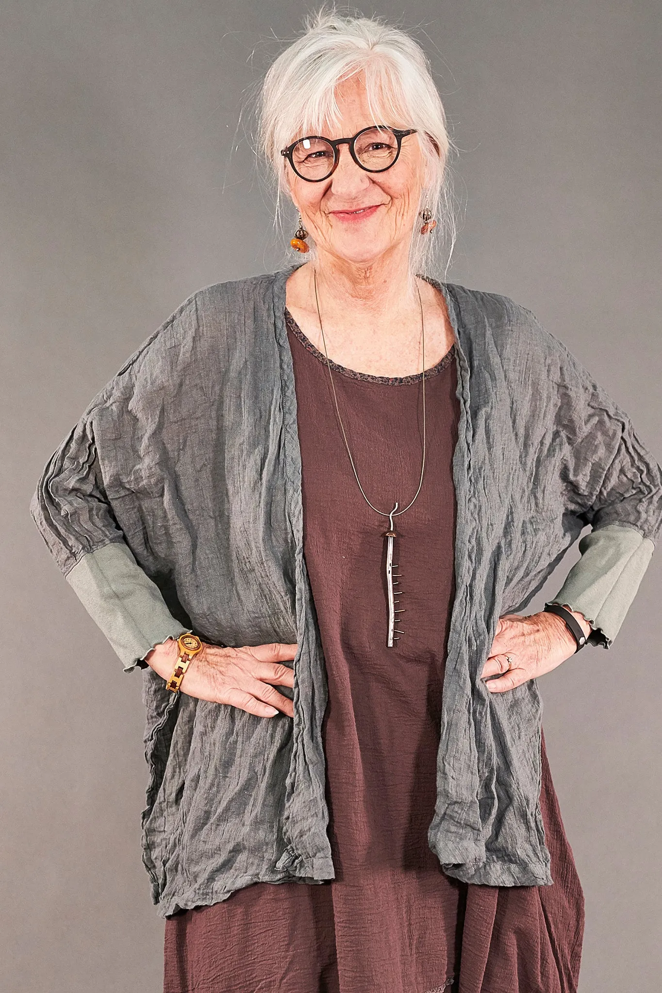 5253 Linen Crinkle Swing Cardi-Moonwater-U
