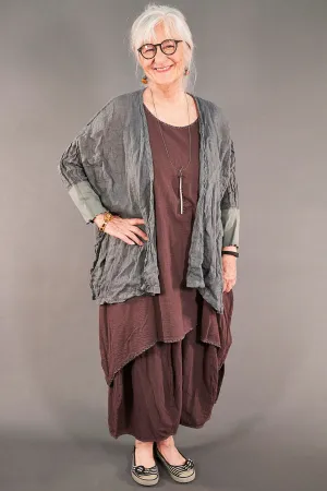 5253 Linen Crinkle Swing Cardi-Moonwater-U