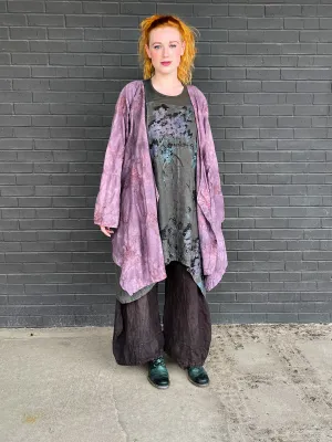 5263 Hand dyed Embroidered Kimono -Antique