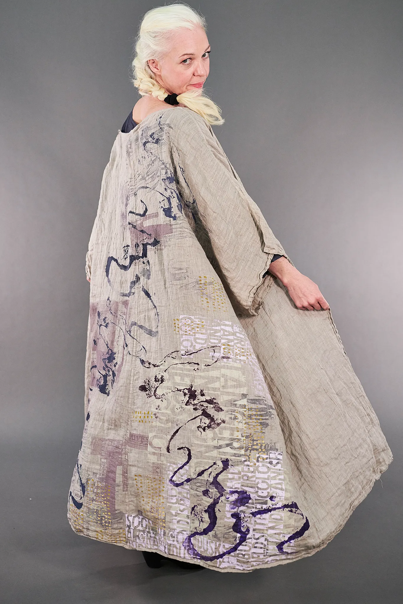 5267  Kimono Duster Fog-P