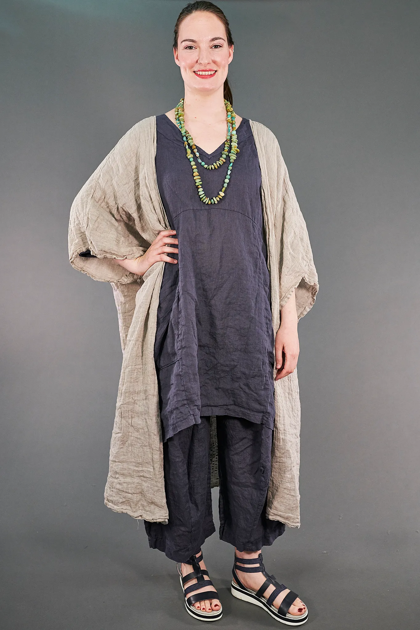 5267  Kimono Duster Fog-P