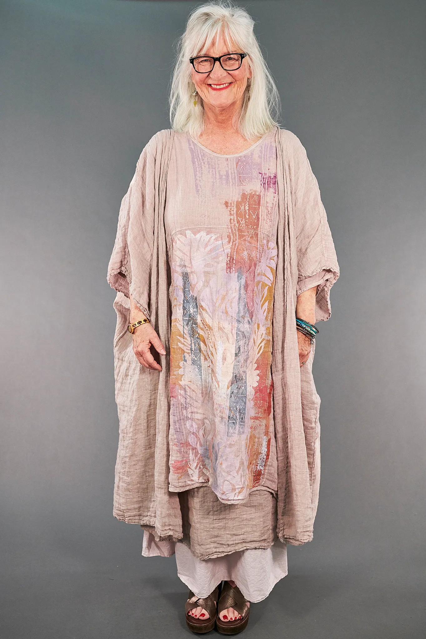 5267  Kimono Duster Malva-P