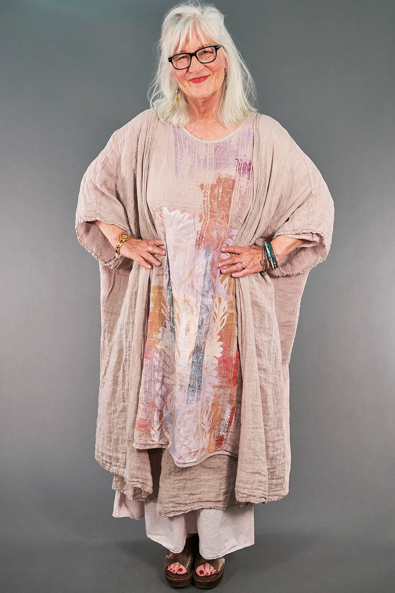 5267  Kimono Duster Malva-P