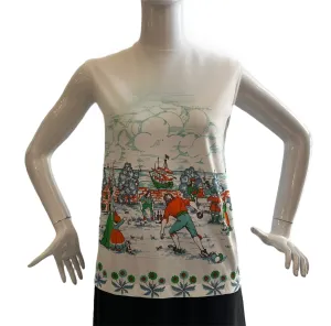 60s Mod Novelty 'Bowling' Top