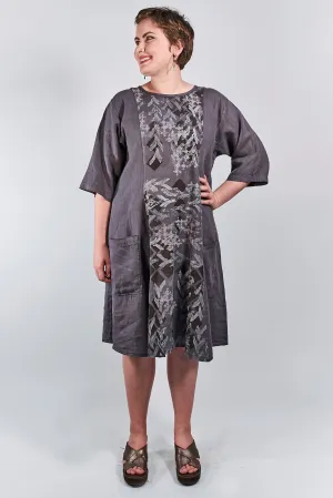 7212  Beautiful Day Linen Dress-Dove-Serape Stitches -P