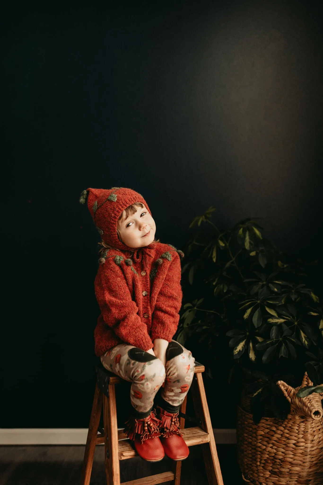 Acorns cardigan | Red-orange
