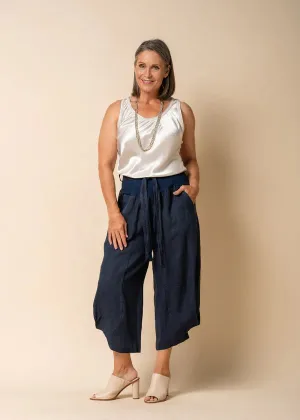 Addison Linen Pants - Navy
