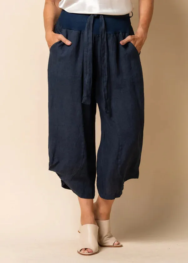 Addison Linen Pants - Navy