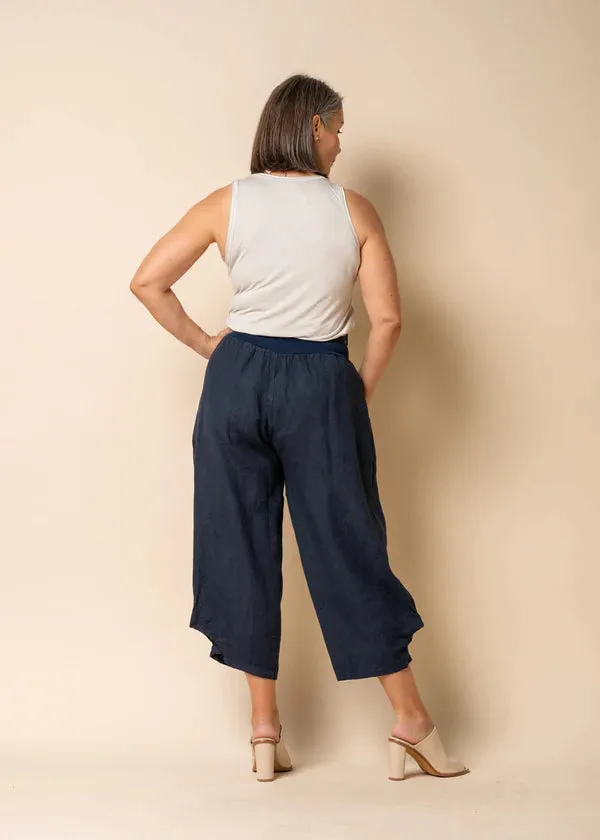 Addison Linen Pants - Navy