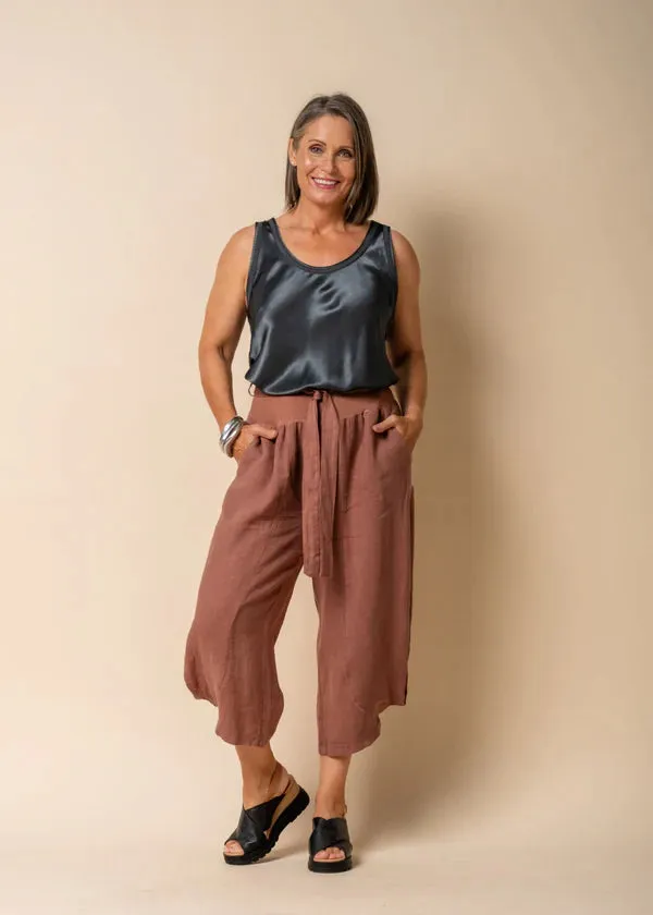 Addison Linen Pants - Nutmeg