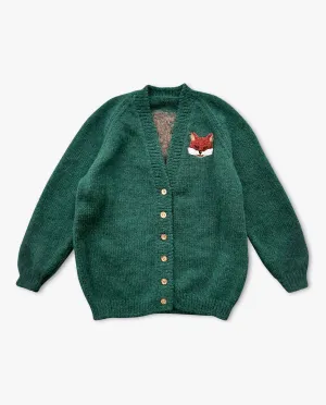 Adult Fox cardigan | Emerald