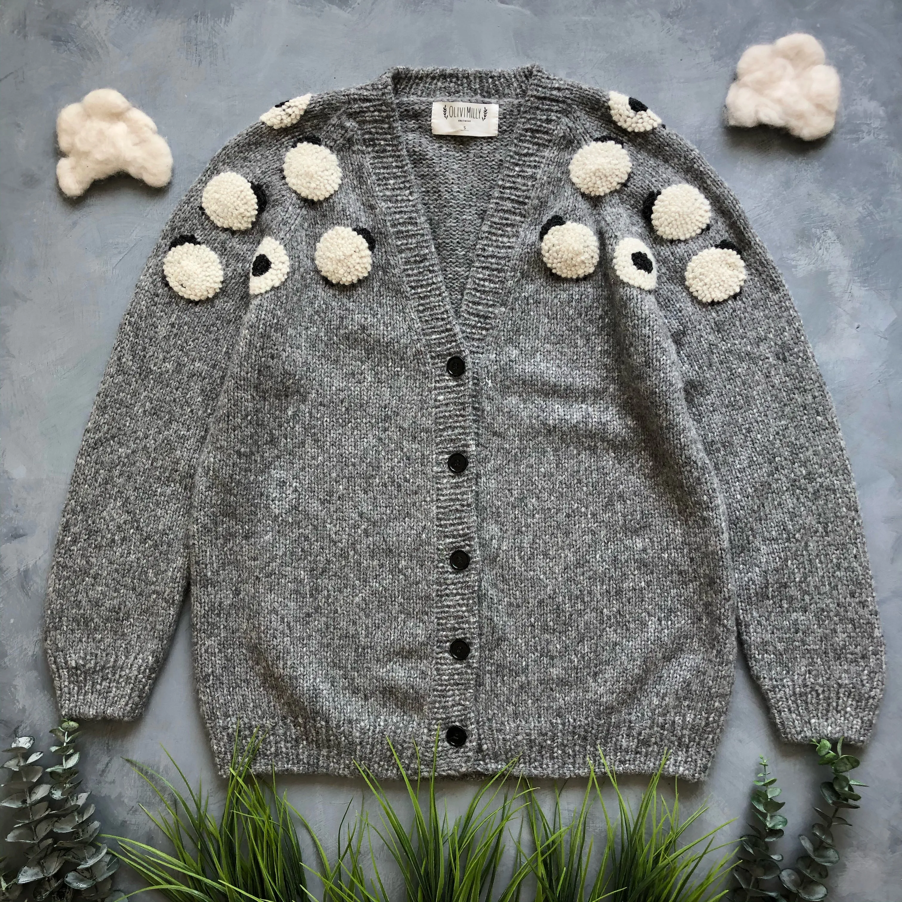 Adult Sheeps cardigan | Dark grey