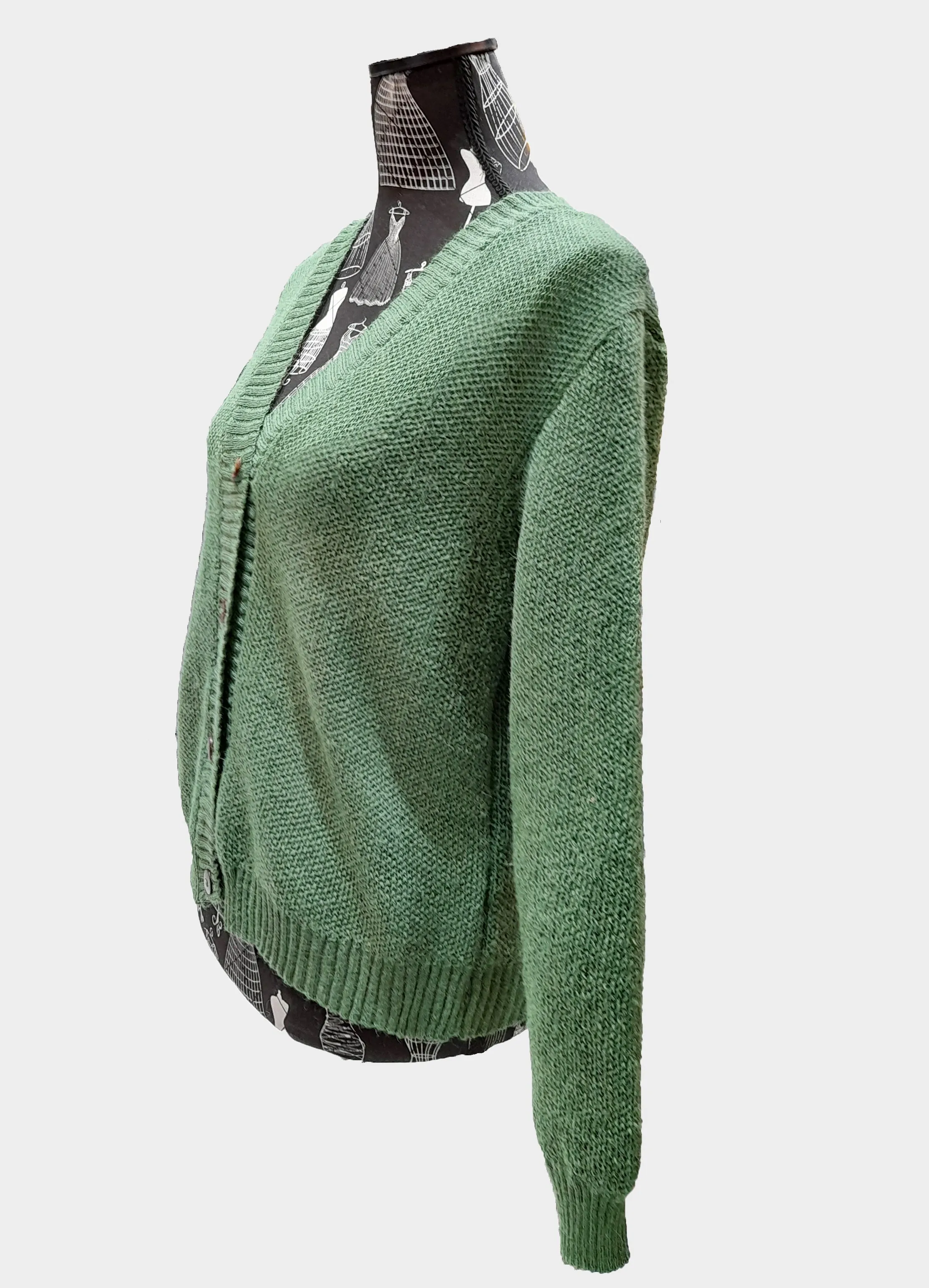 Alpaca Button-Down Cropped Cardigan