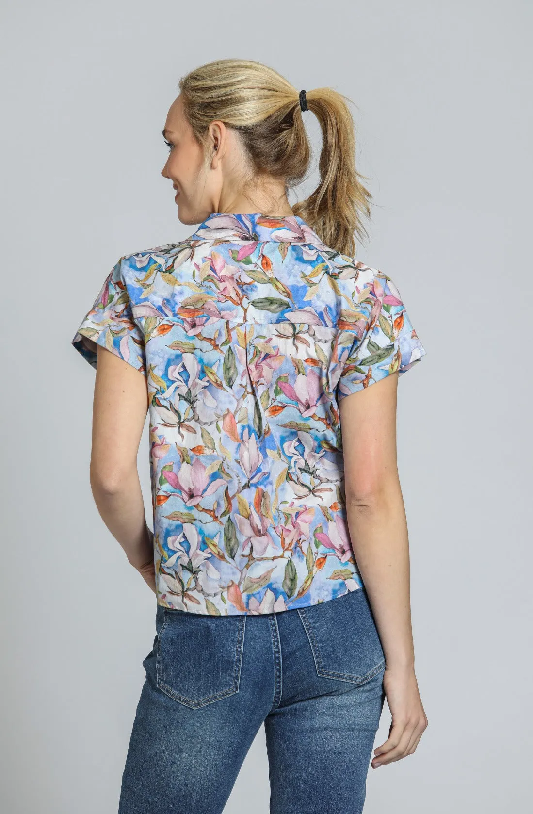 AP NY TIE FRONT CAMP SHIRT - MULTI