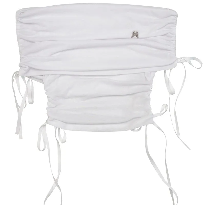 Aperture off-shoulder ribbon tops