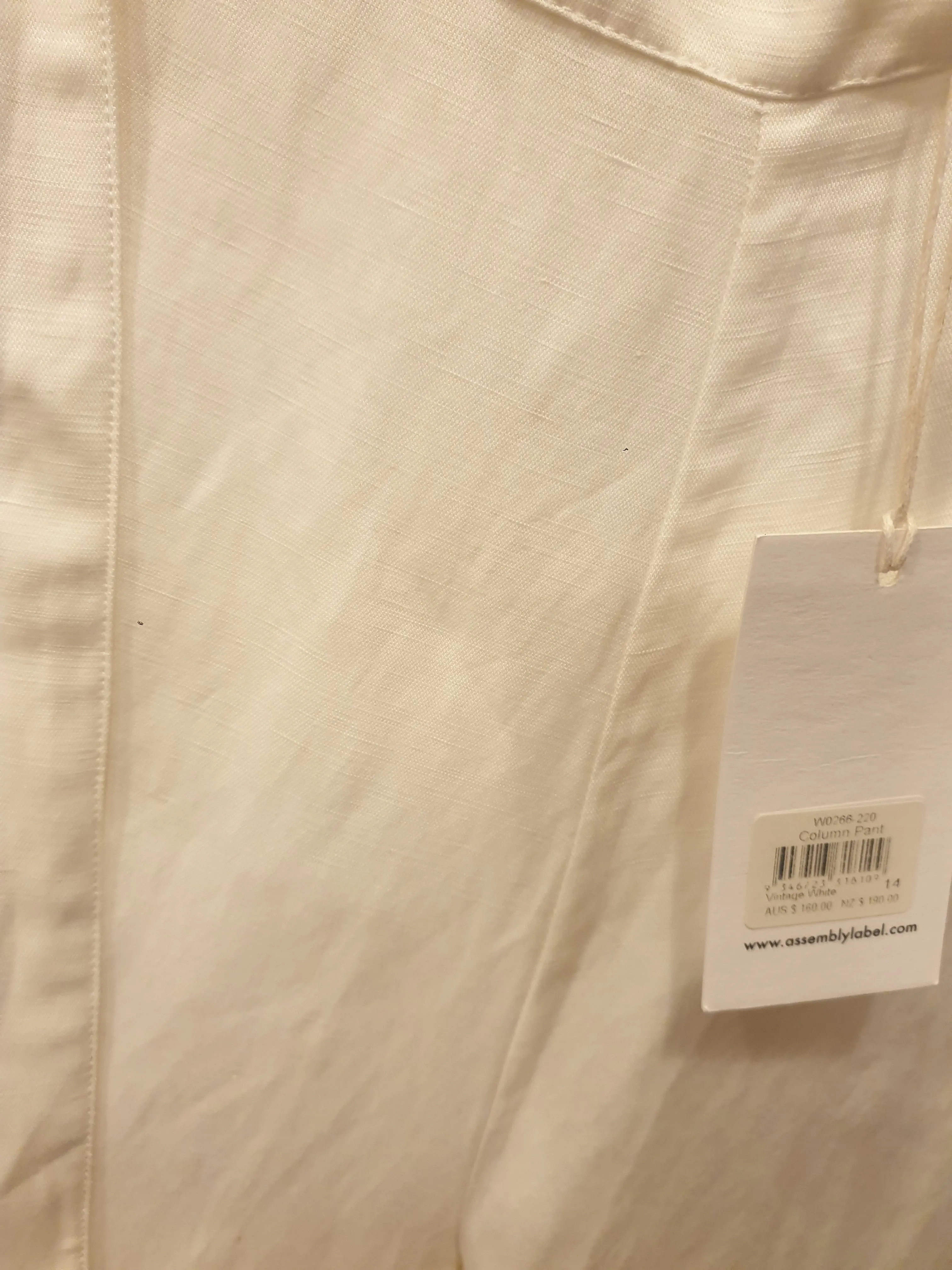 Assembly Label cream linen mix wide leg pants size 14 (best fits 12-small 14)