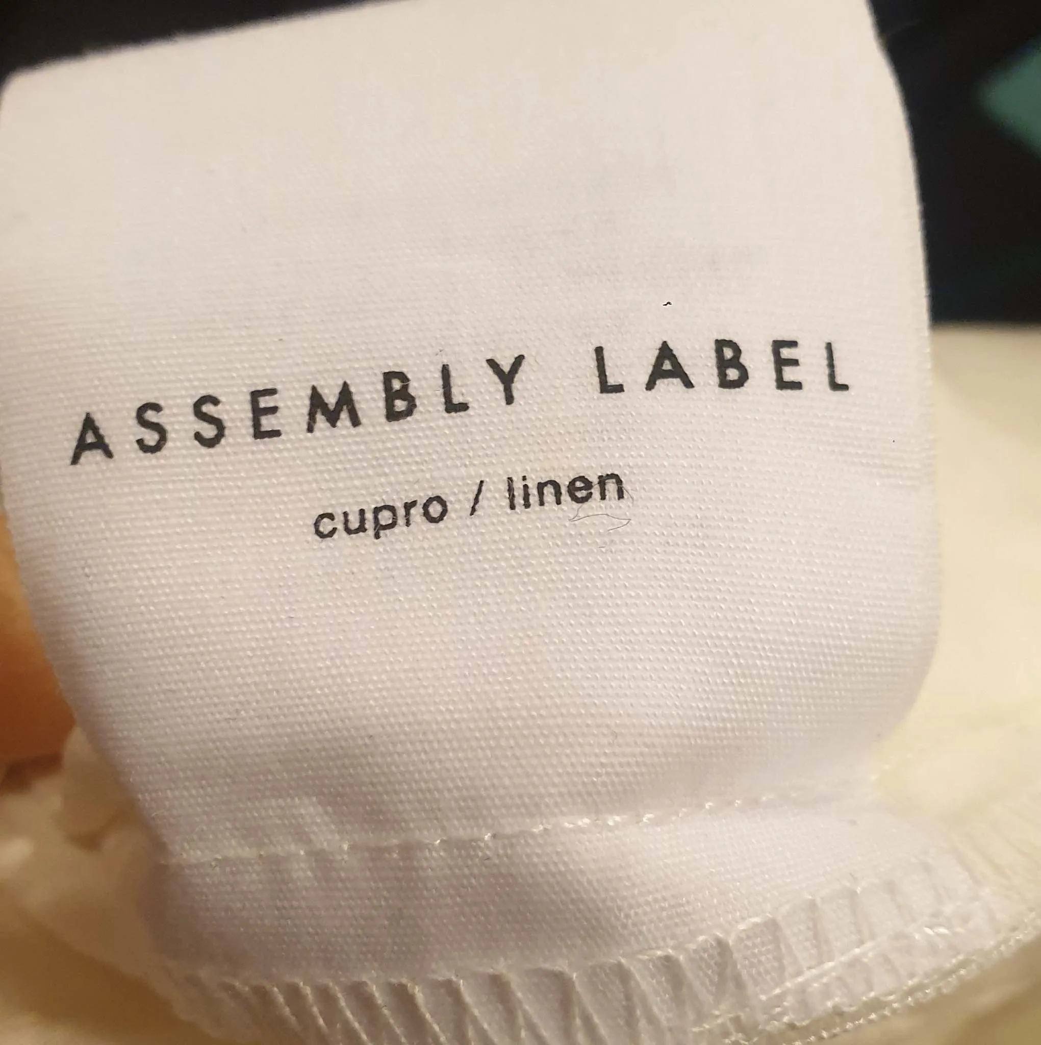 Assembly Label cream linen mix wide leg pants size 14 (best fits 12-small 14)