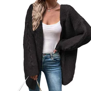 Astylish Womens Open Front Long Sleeve Chunky Knit Cardigan Sweaters Loose Outwear Coat K393