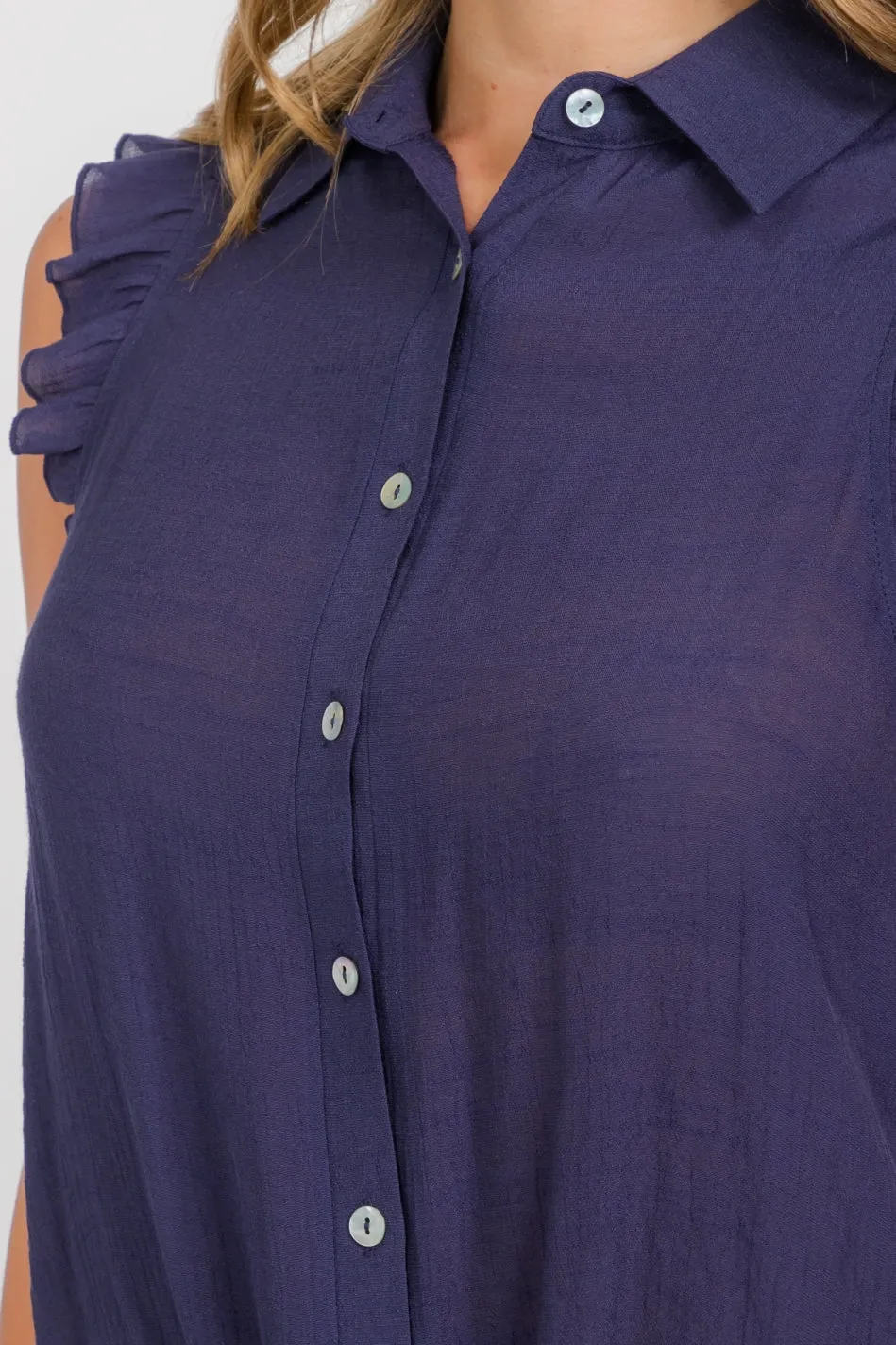 BABY RUFFLE COLLAR TIE FRONT SHIRT