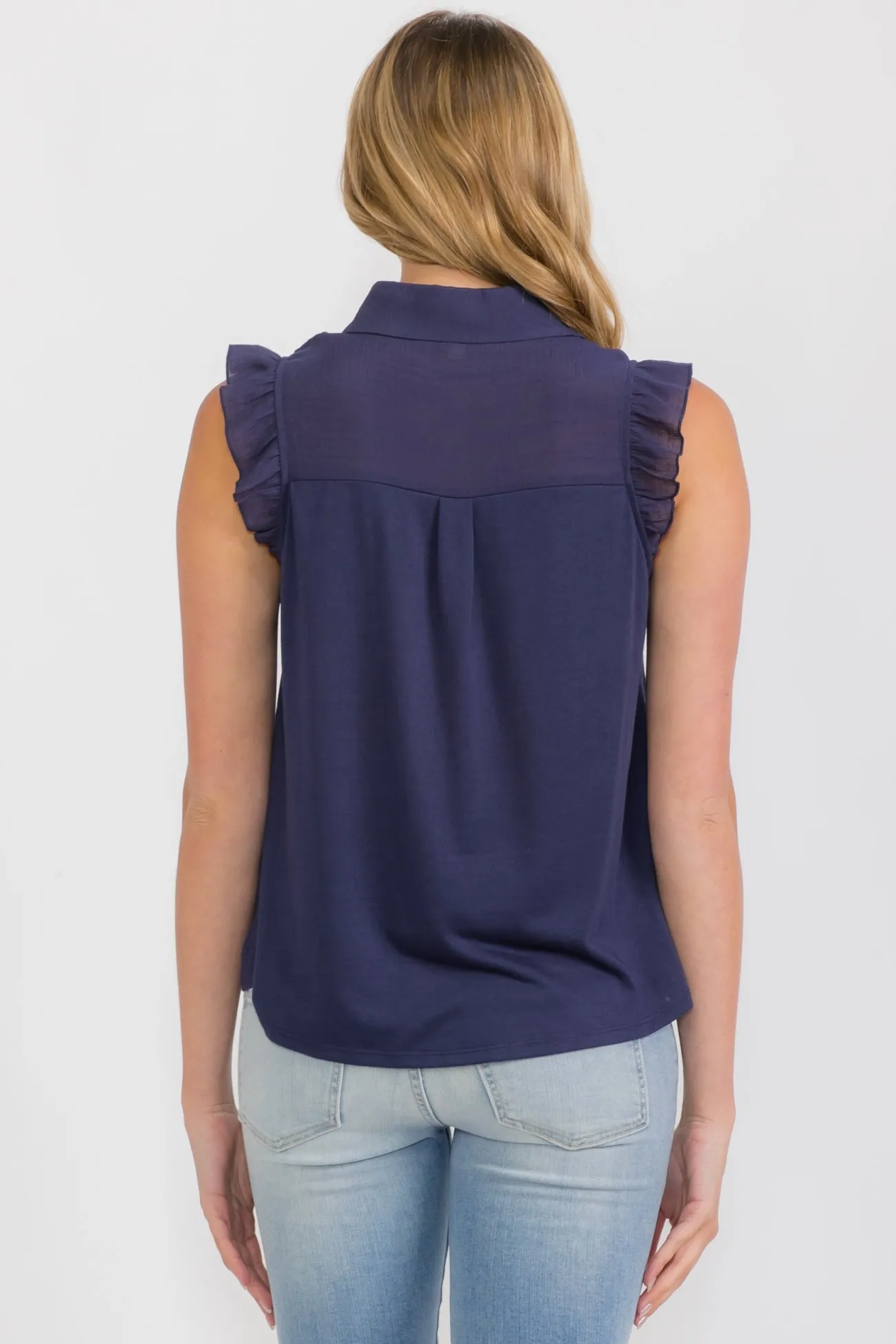 BABY RUFFLE COLLAR TIE FRONT SHIRT
