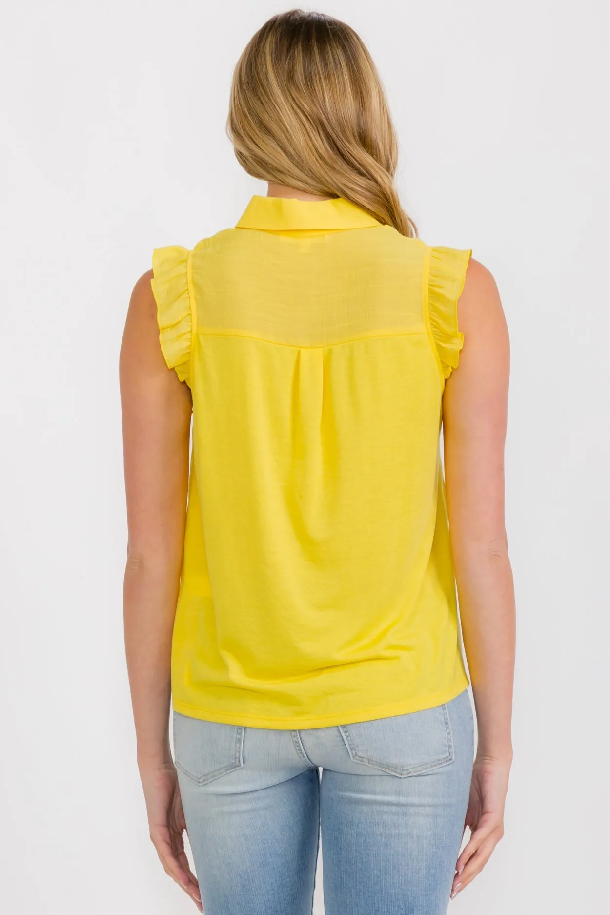 BABY RUFFLE COLLAR TIE FRONT SHIRT