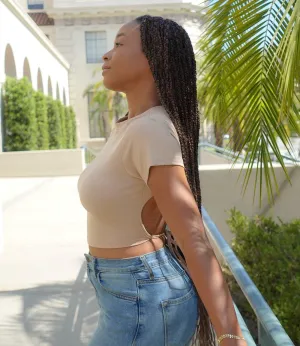 Backing Out Ribbed Top(Nude)