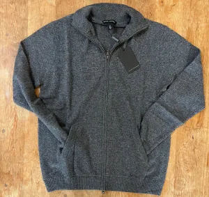 basic full zip mock bankers grey