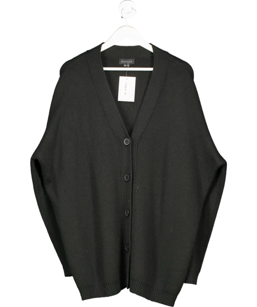 Bazilika Black Oversize Merino Wool Blend Cardigan UK XS