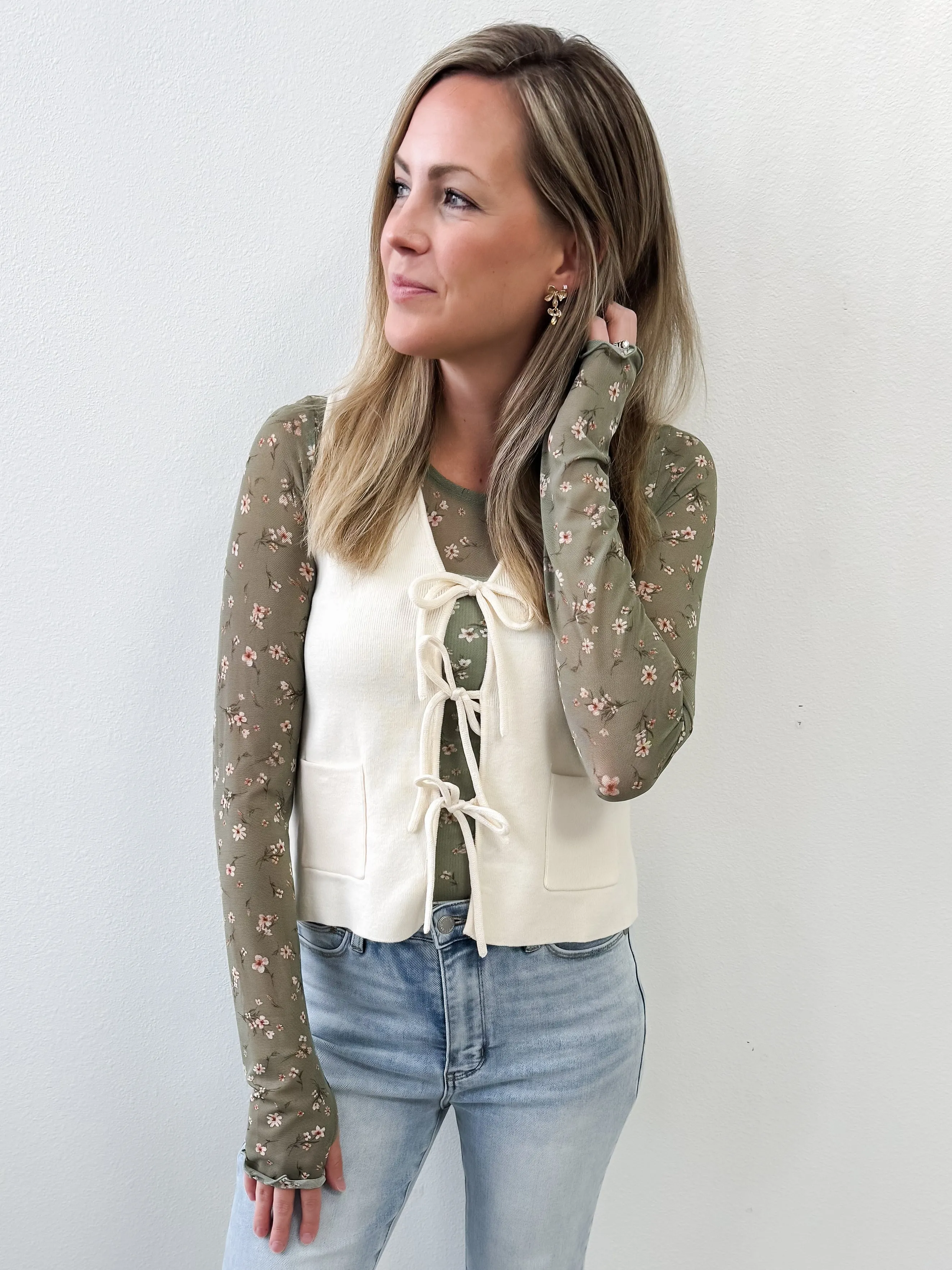 Becky Front Tie Sweater Vest