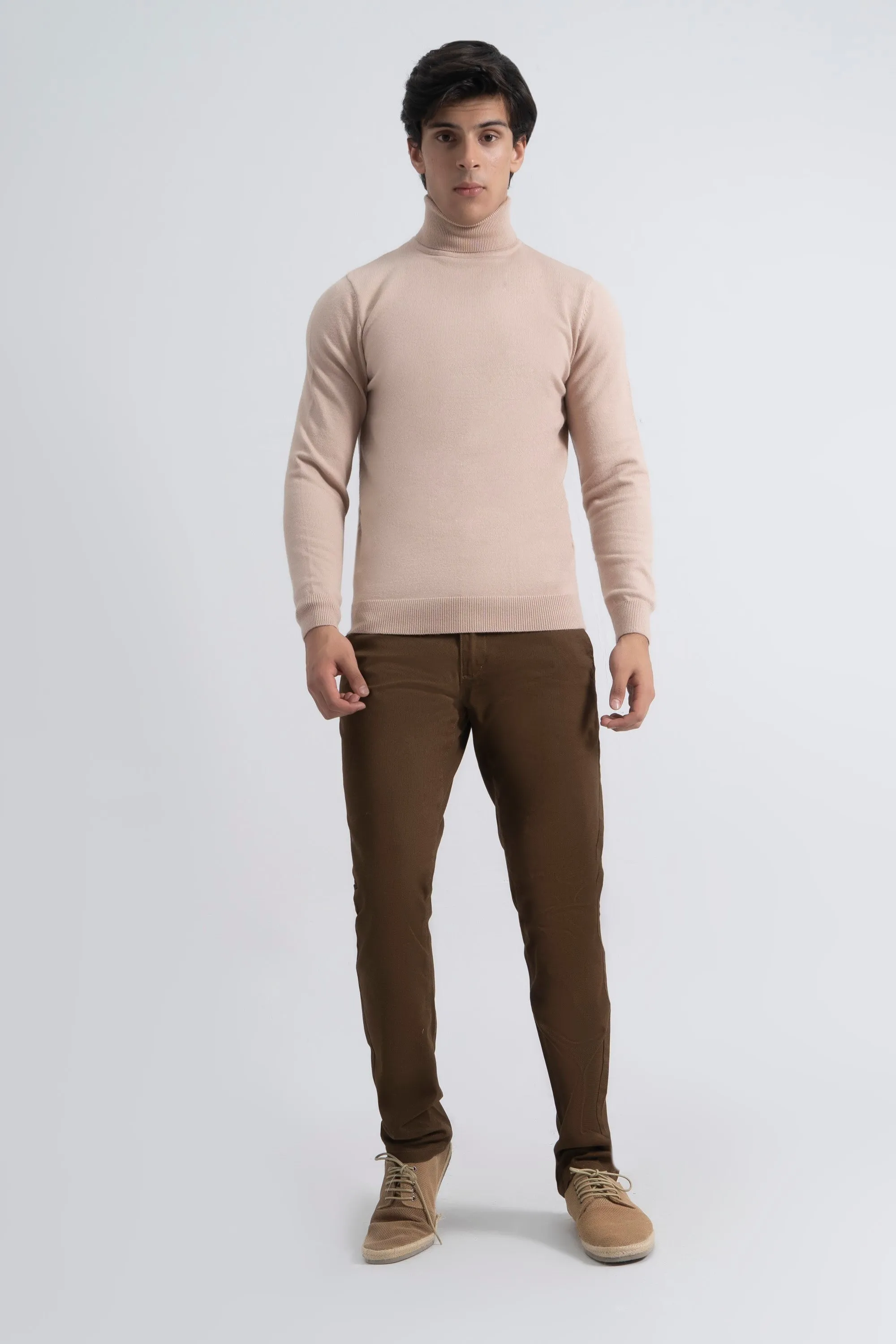 Beige Acrylic High Neck