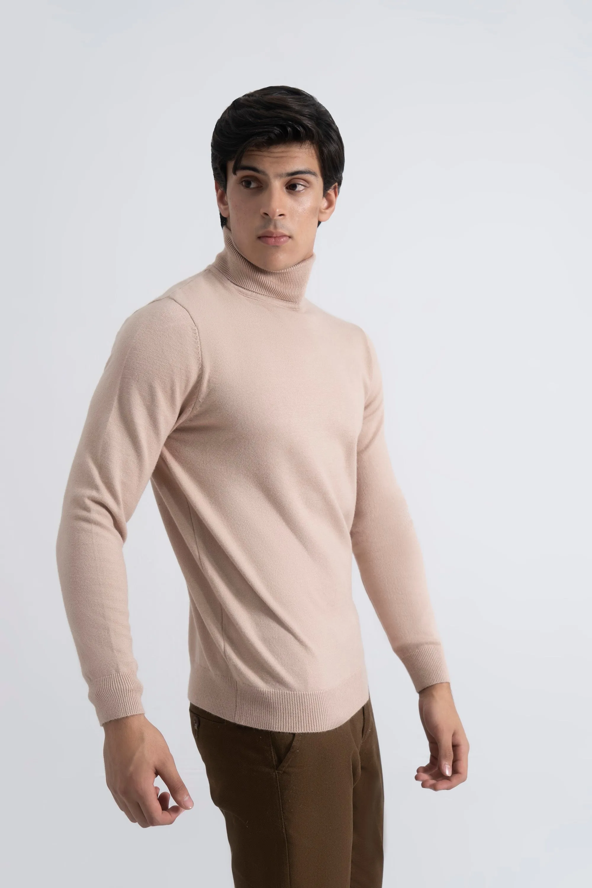 Beige Acrylic High Neck