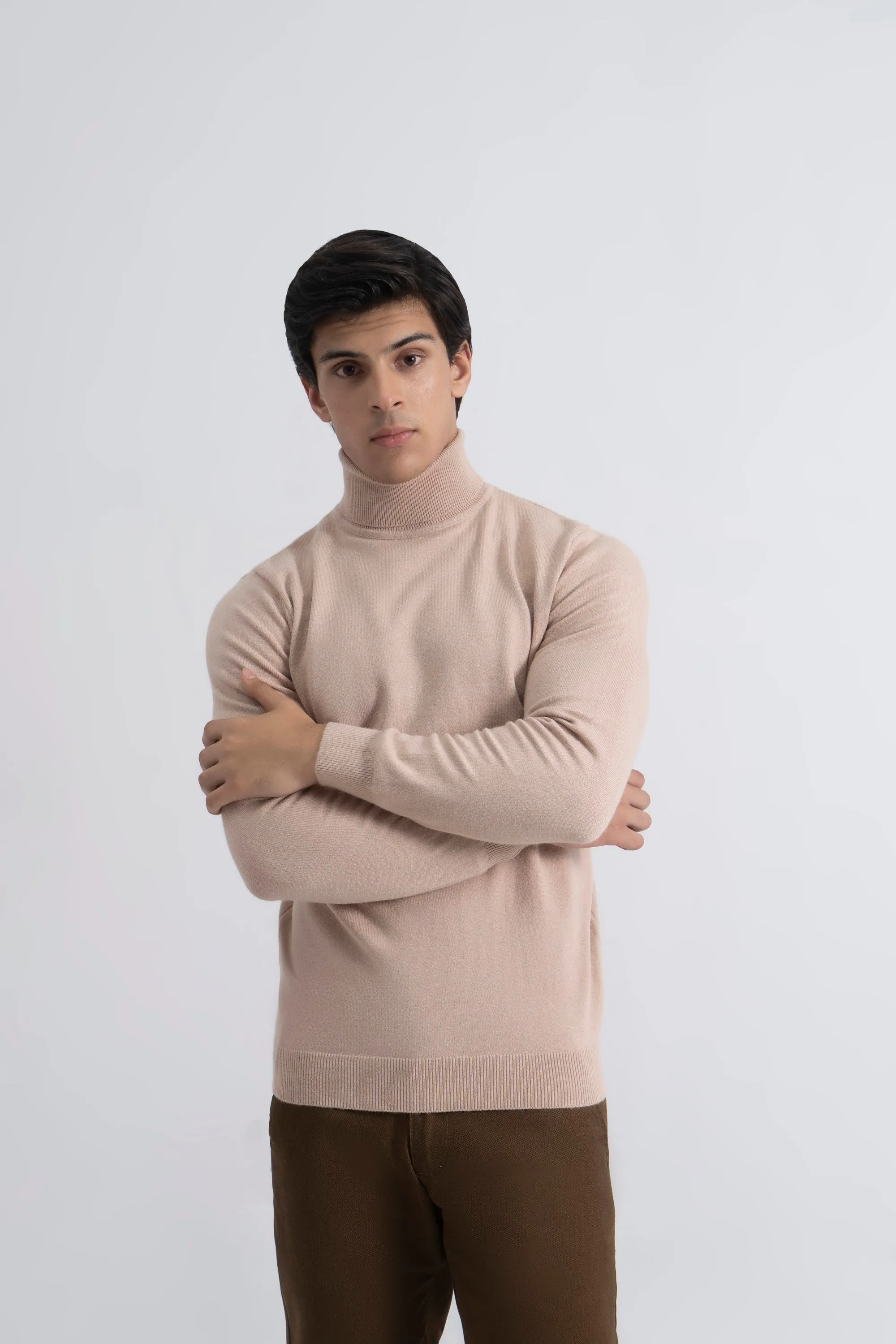Beige Acrylic High Neck