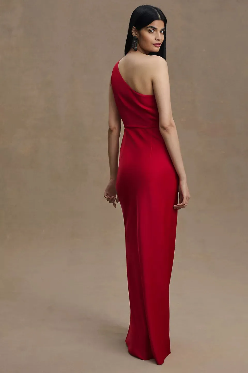 BHLDN Satin One Shoulder Gown