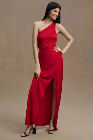 BHLDN Satin One Shoulder Gown