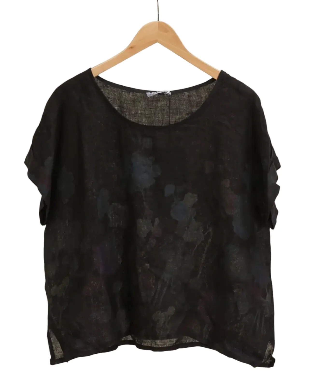 Black Flora Linen Top *BEST SELLER*
