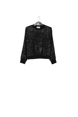 Black fully sequined knitted sweater