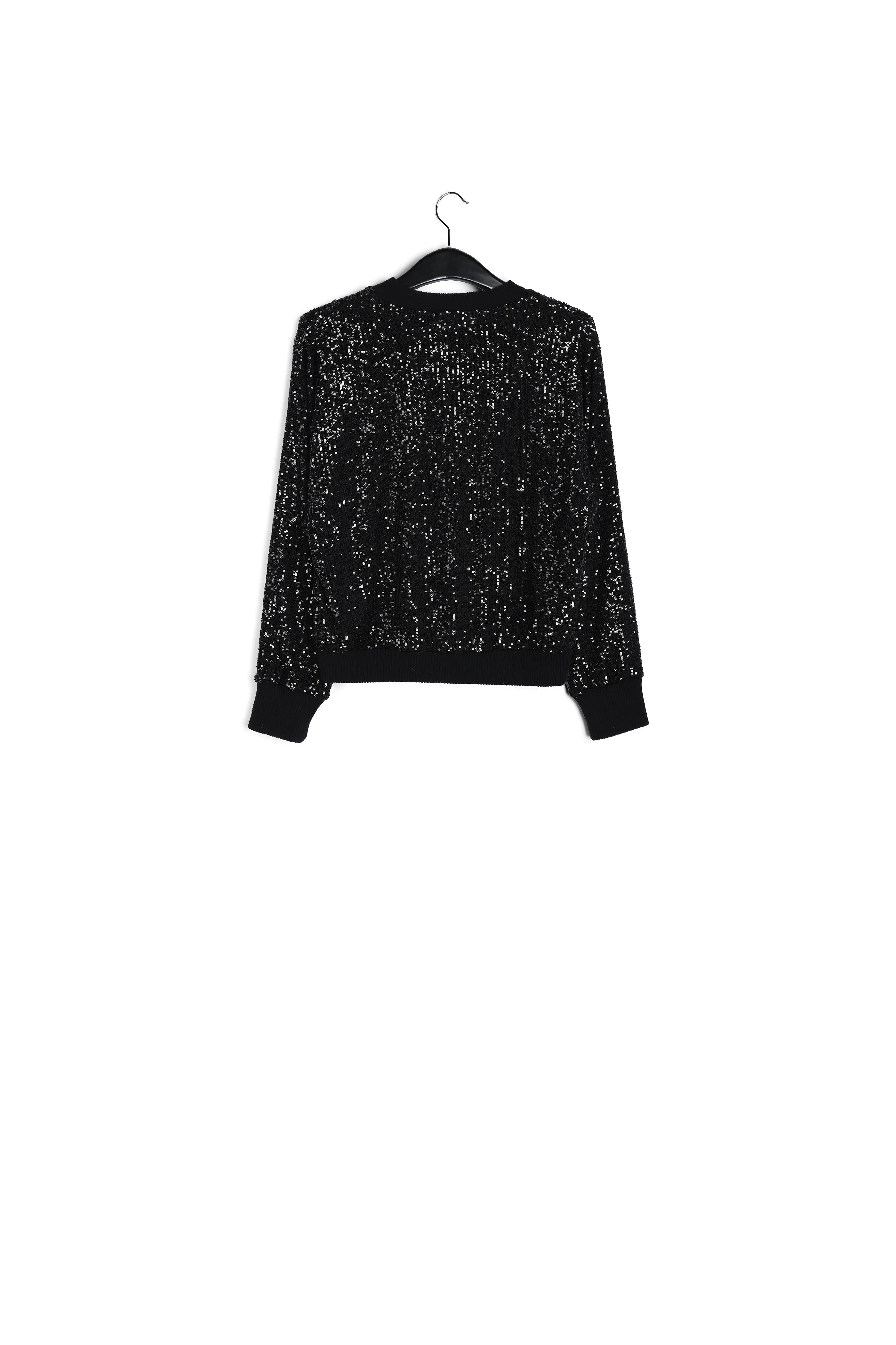 Black fully sequined knitted sweater