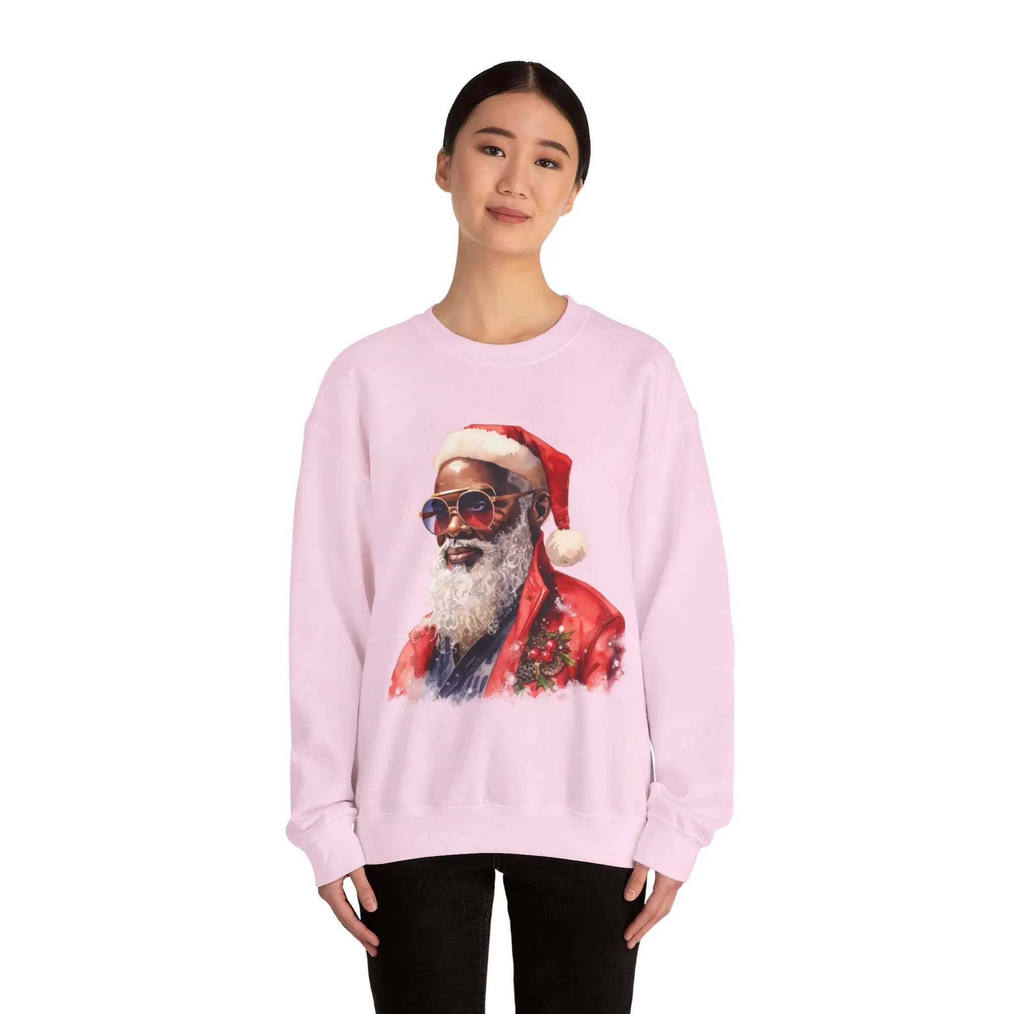 Black Santa 3 Unisex Heavy Blend™ Crewneck Sweatshirt