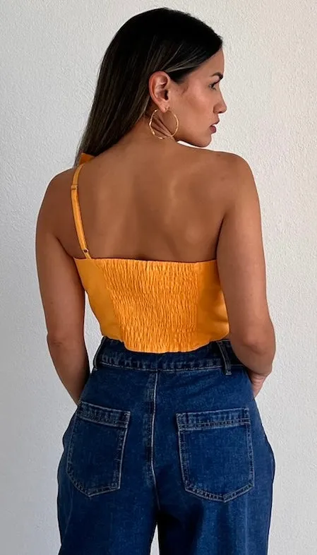 Bloom Style One-Shoulder Crop Top