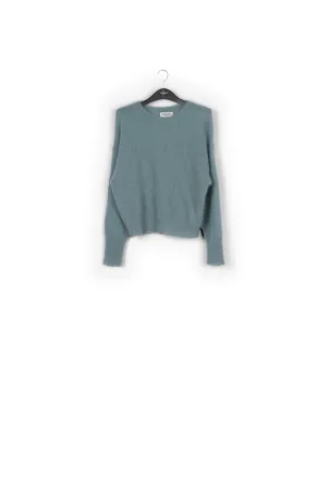 Blue ajour-knitted mohair sweater