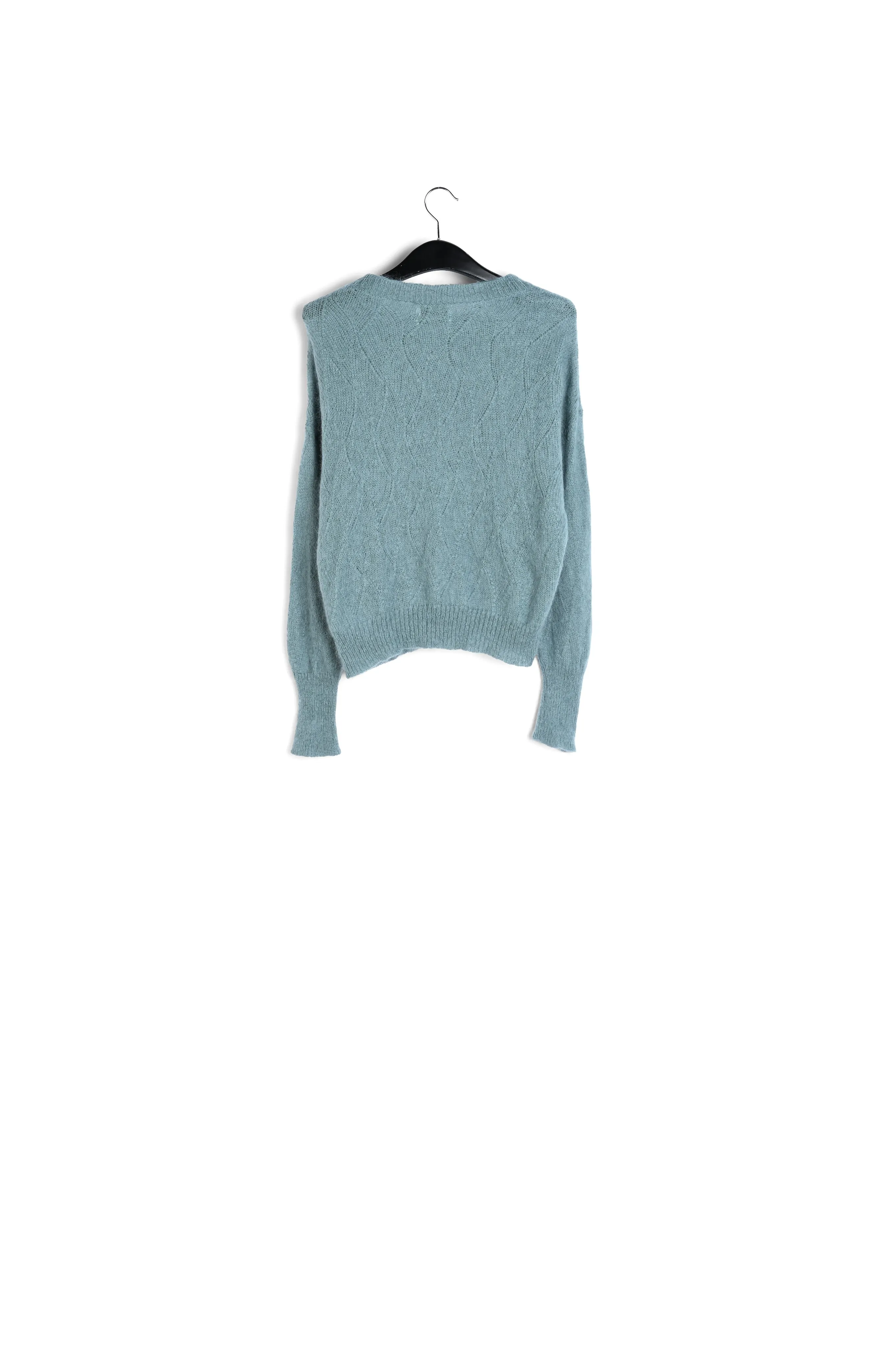 Blue ajour-knitted mohair sweater