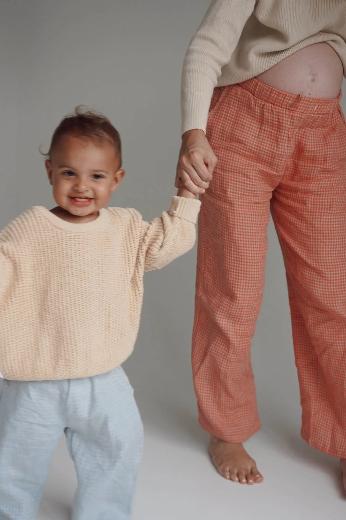 Bobbie Linen Unisex Pants | Seafoam Gingham