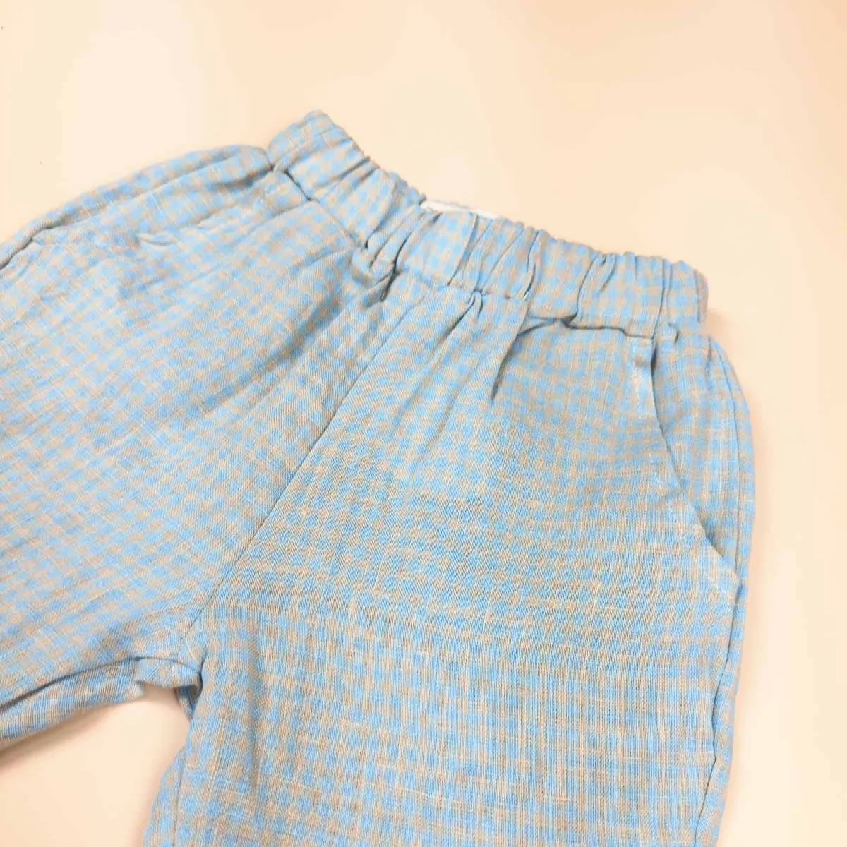 Bobbie Linen Unisex Pants | Seafoam Gingham