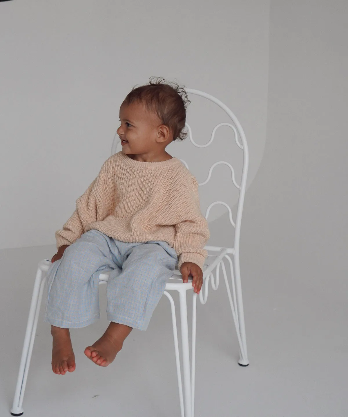 Bobbie Linen Unisex Pants | Seafoam Gingham