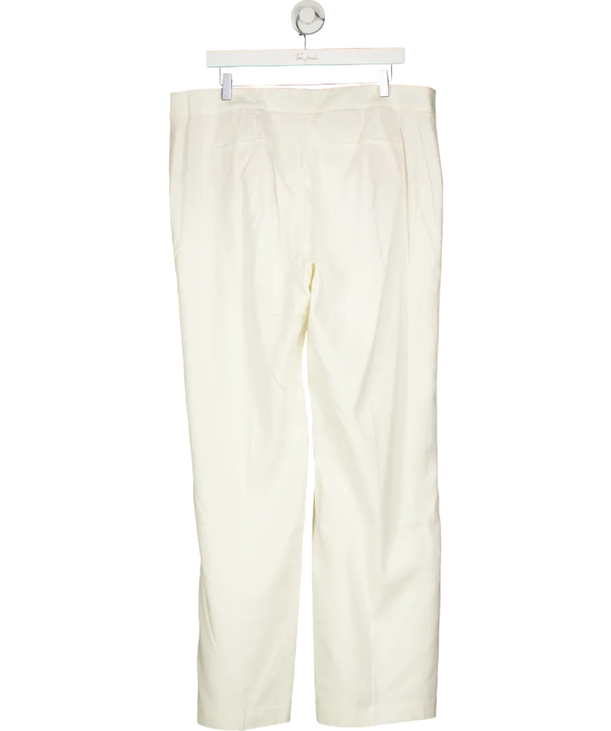 Boden White Mina Linen Trouser Long length UK 18